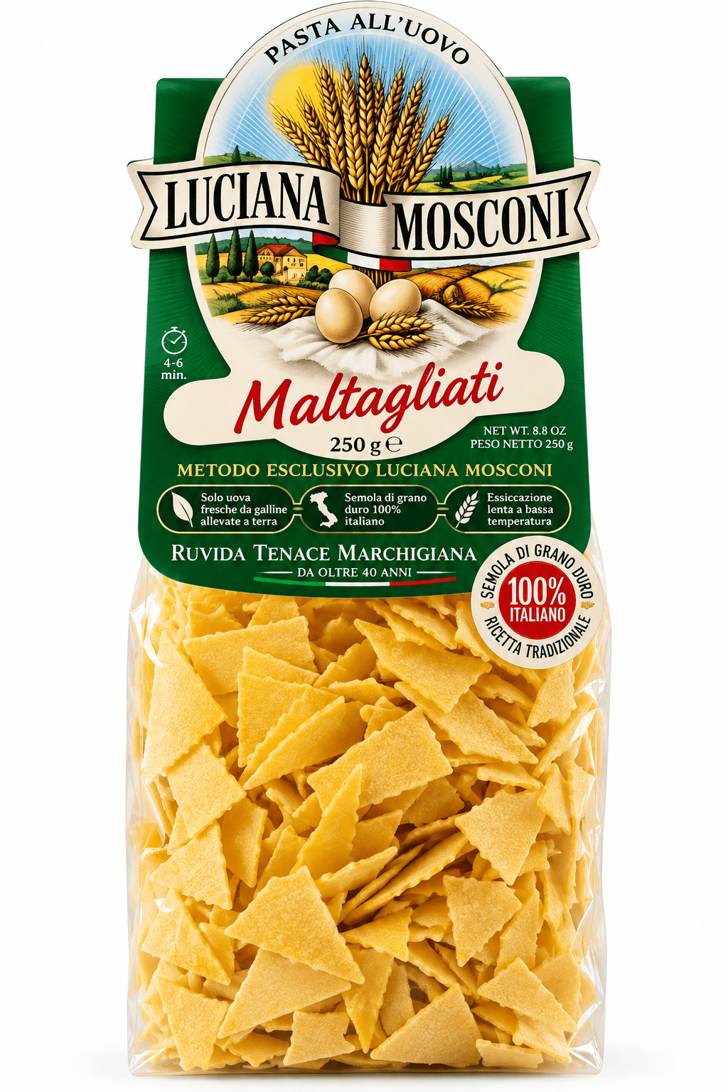 Яичная паста Мальтальяти 250 г, Maltagliati Luciana Mosconi 250 g