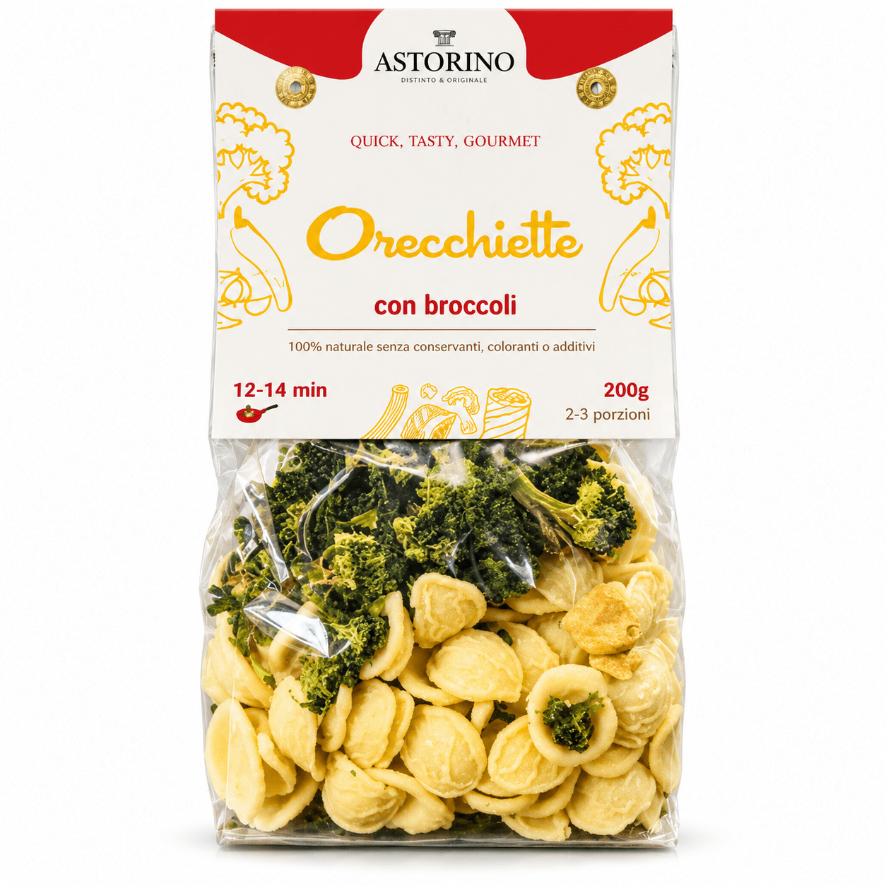 Паста Орекьетте с брокколи 200 г, Orecchiette con broccoli Astorino 200 gr