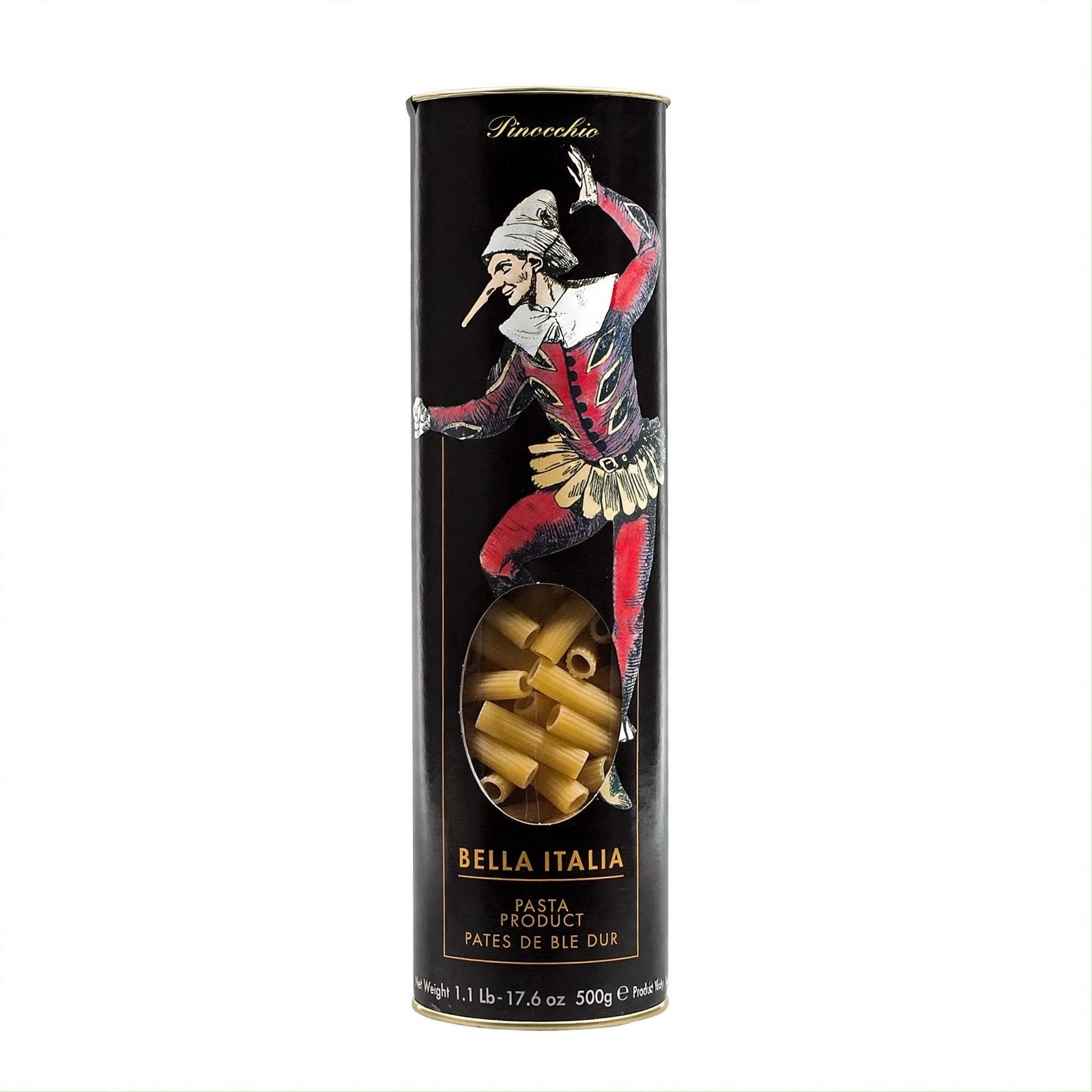 Ригатони PINOCCHIO COMEDIA DELL'ARTE, паста в подарочной тубе, UMBRO, 0,5 кг