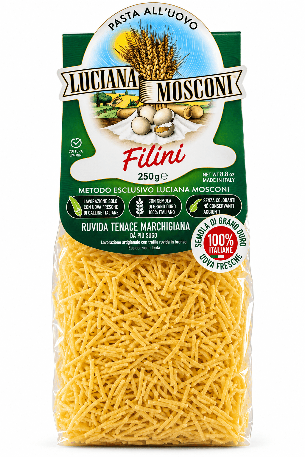 Яичная паста Вермишель Филини 250 г, Filini Luciana Mosconi, 250 gr