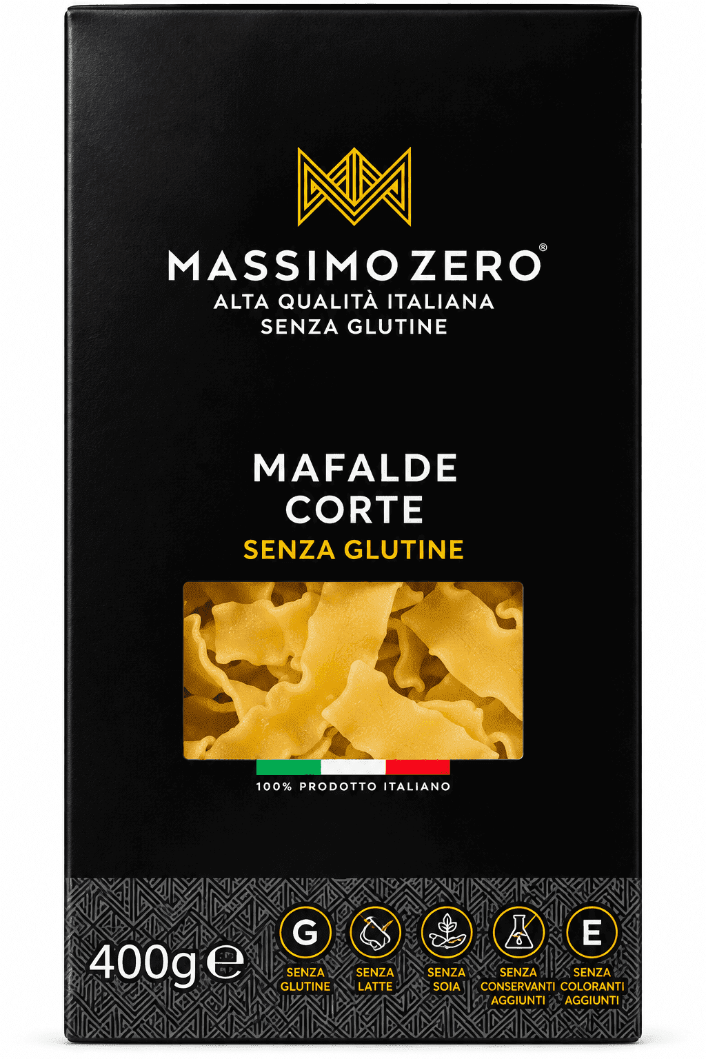 Паста Мафальде корте из кукурузы и риса без глютена Massimo Zero 400 г