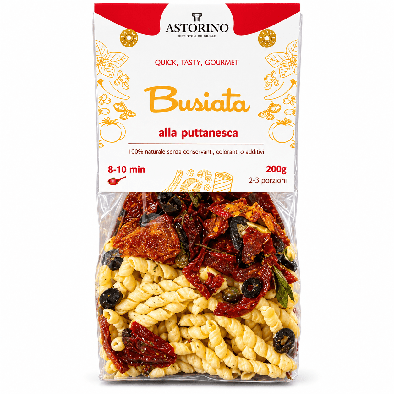 Паста Бузиата Путтанеска 200 г, Busiata alla puttanesca Astorino 200 gr