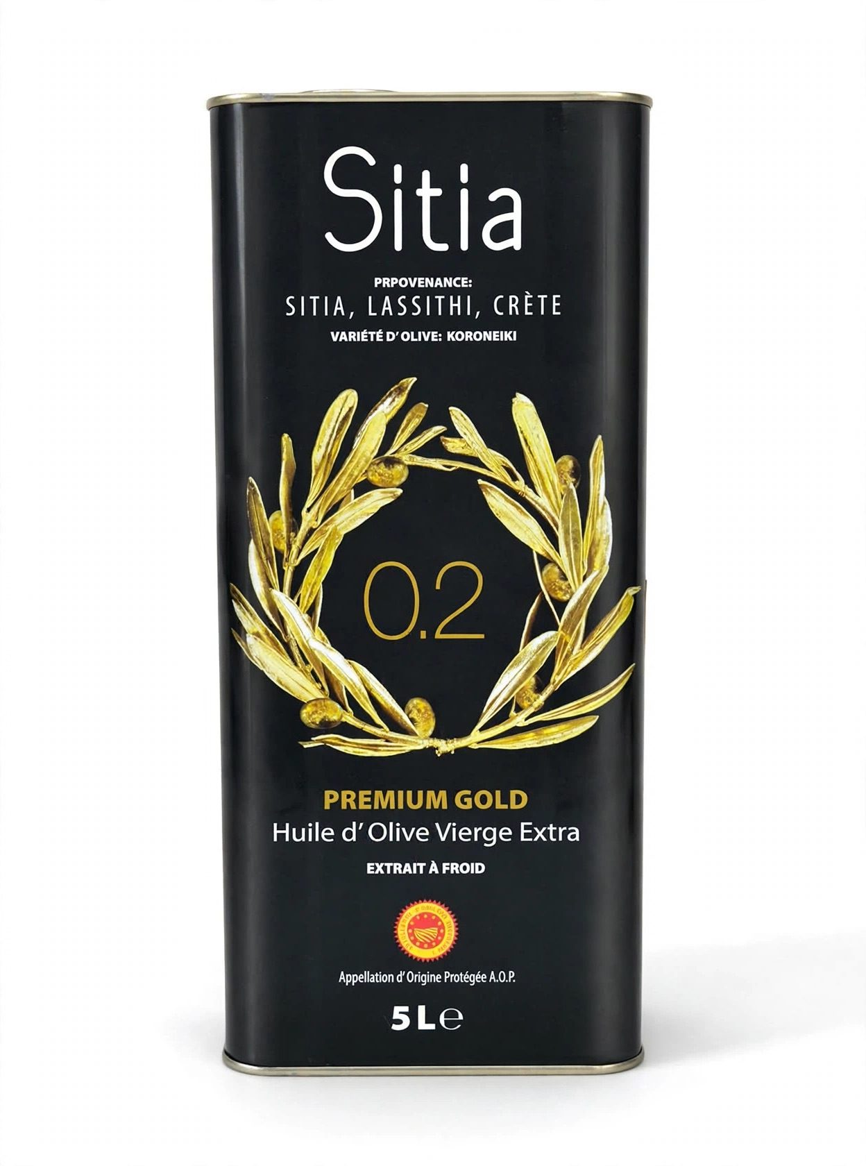 Оливковое масло первого холодного отжима Sitia Premium Gold  — 5 л