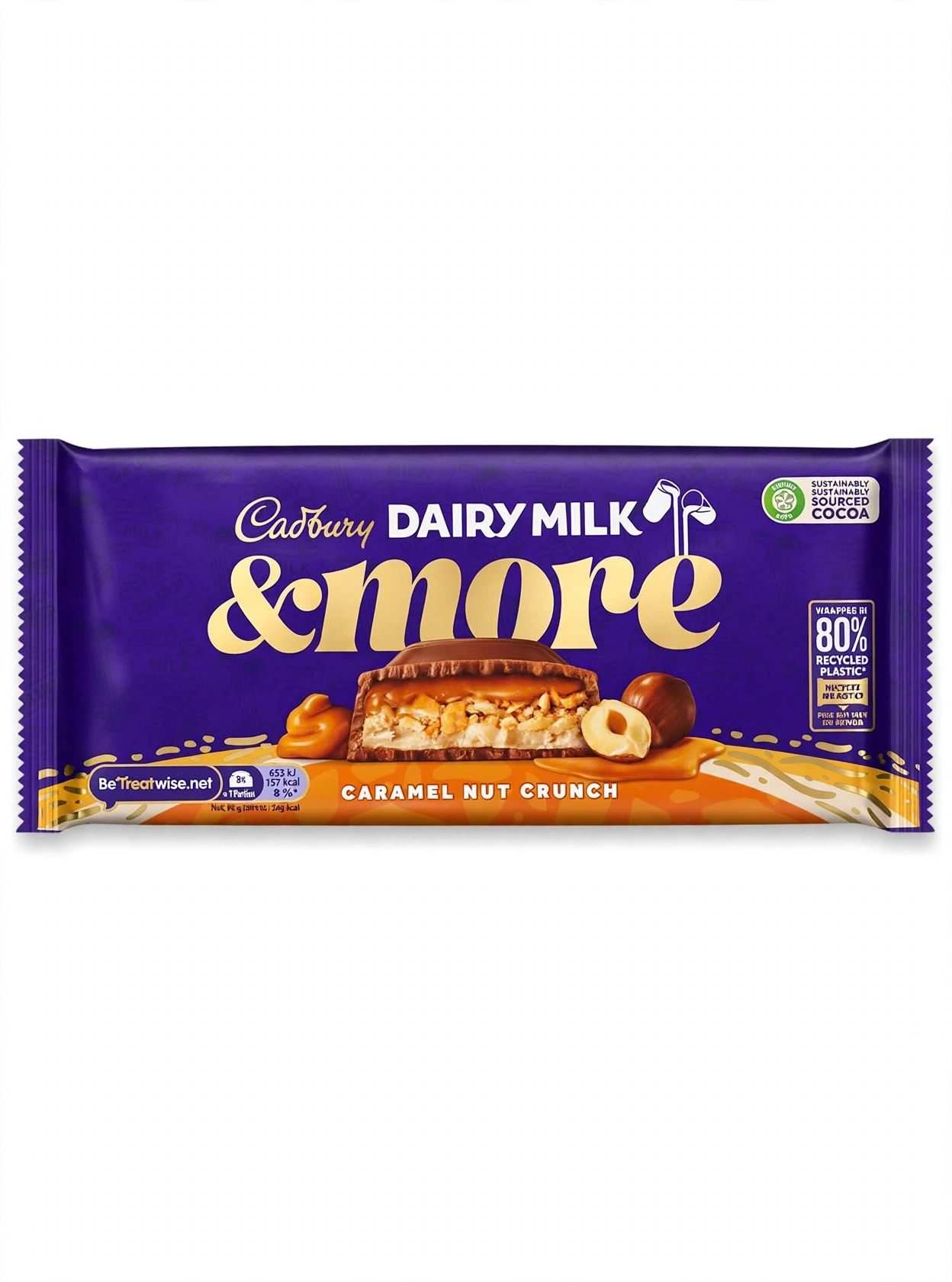 Cadbury Dairy Milk &more — молочный шоколад с карамелью и орехами (Caramel Nut Crunch)