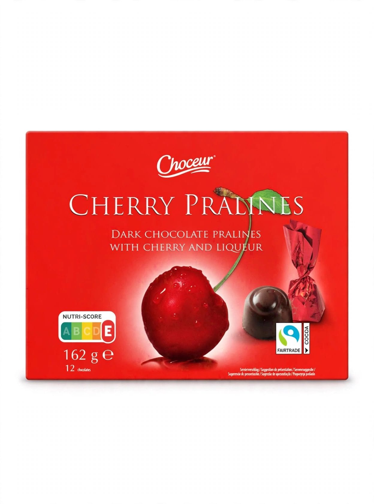 Конфеты из тёмного шоколада с вишней и ликёром — Chocceur Cherry Pralines — 162 г