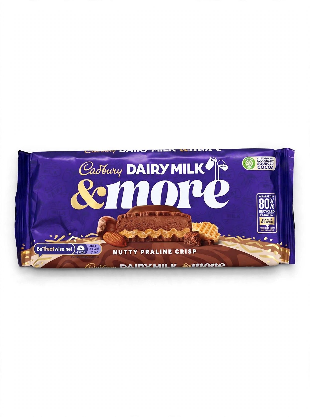 Cadbury Dairy Milk &more — молочный шоколад с пралине и хрустящими орехами (Nutty Praline Crisp)