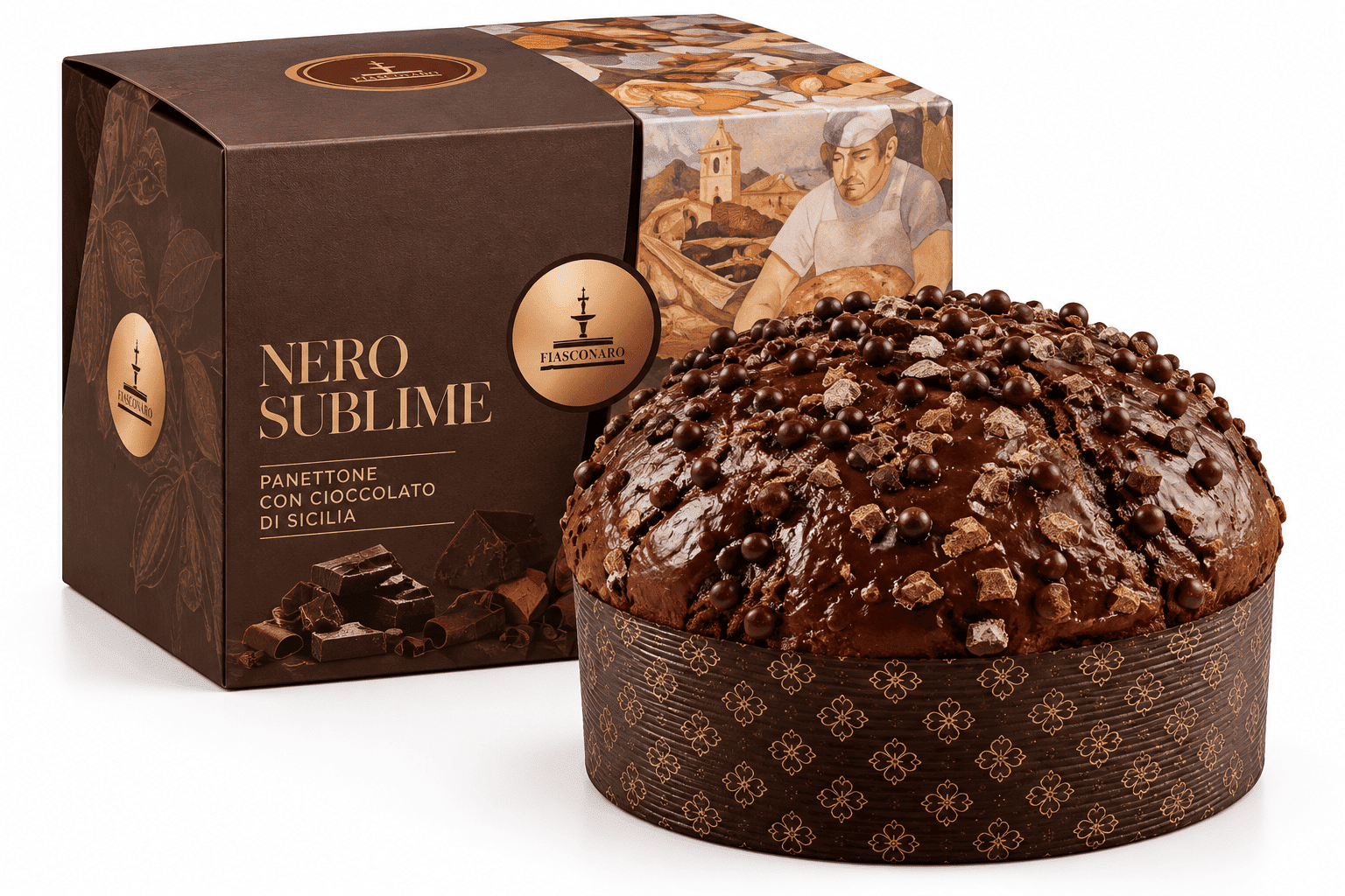 Панеттоне Черное великолепие 1000 г, Panettone Nero sublime Fiasconaro 1000 g
