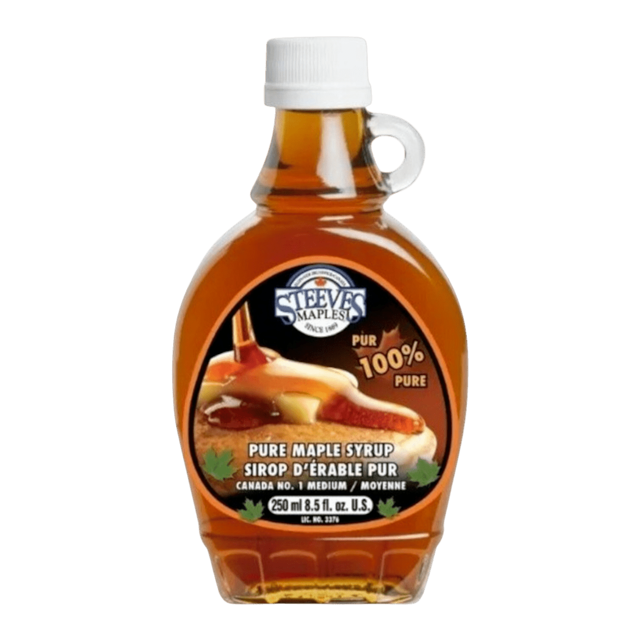 Сироп Кленовый натуральный «Steeves Maples» Natural Original Canadian Maple Taste Syrup, Стив Мэйплс, 0.25л, стекло