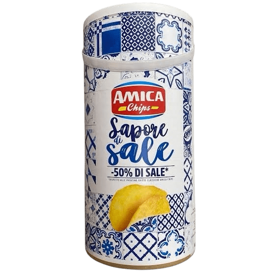 Чипсы картофельные c пониженным содержанием соли (-50%) SAPORE DI SALE, AMICA CHIPS, 0,325 кг (туба)