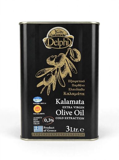 Оливковое масло первого холодного отжима Kalamata (Каламата), холодная экстракция — 3 л
