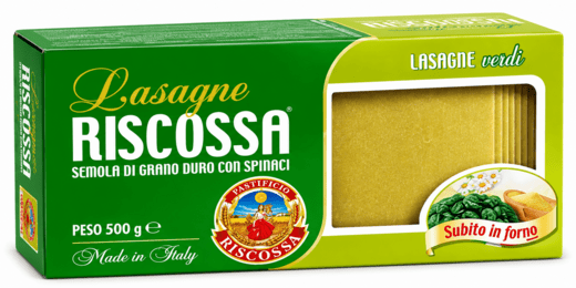Лазанья, паста из твердых сортов пшеницы,SPINACI RISCOSSA, 0,5 кг