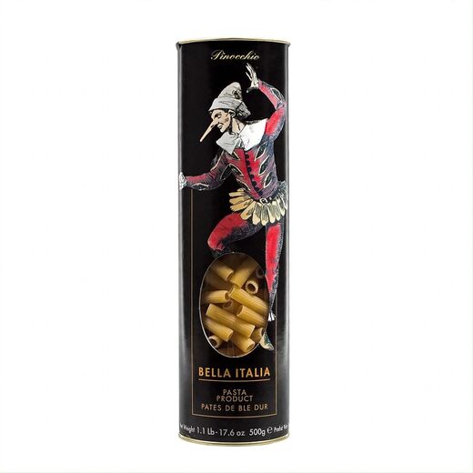 Ригатони PINOCCHIO COMEDIA DELL'ARTE, паста в подарочной тубе, UMBRO, 0,5 кг
