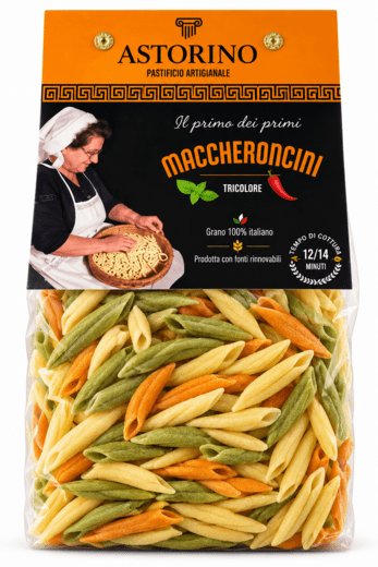 Паста Маккерончини триколор 500 г, Maccheroncini tricolore Astorino 500 gr