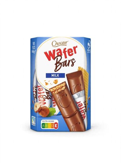 Choceur Wafer Bars Milk — молочные вафельные батончики, 10 шт. / 150 г