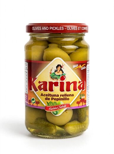 Оливки с начинкой из корнишона
