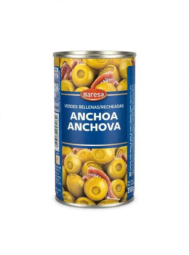 Зелёные оливки с начинкой из анчоуса, 350 г