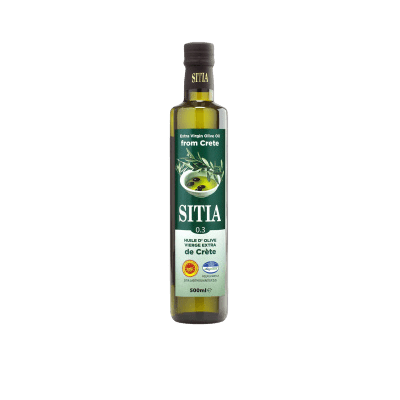 Масло оливковое Sitia Extra Virgin 0,3%, стеклянная бутылка, 0.5 л
